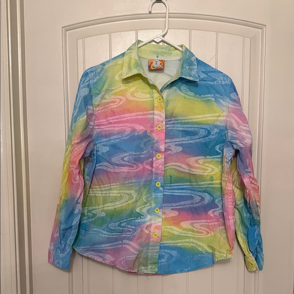 Colorful Swirl Women's Button-Down Shirt